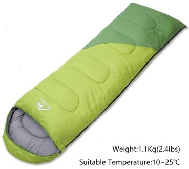 Volwassen Katoen Camping Slaapzak Voor Outdoor Wandelen Draagbare Waterdichte 3 Seizoen Warm Houden Envelop Slaap Zak Reizen Met Pack groen 1.1Kg