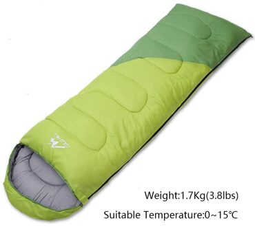 Volwassen Katoen Camping Slaapzak Voor Outdoor Wandelen Draagbare Waterdichte 3 Seizoen Warm Houden Envelop Slaap Zak Reizen Met Pack groen 1.7Kg