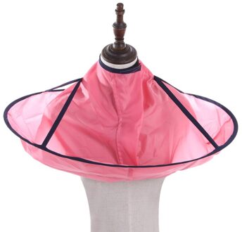 Volwassen Kind Haar Snijden Mantel Haar Scheren Waterdichte Schort Diy Haar Knippen Barber Gown Cover Salon Stijl Schoonmaken Paraplu Cape Cloak roze