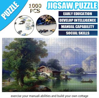 Volwassen Kinderen Educatief Puzzel Speelgoed 1000Pc Landschap Papier Landschap Brain Iq Educatief Speelgoed Set