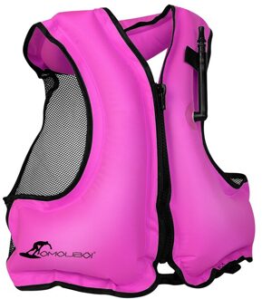 Volwassen Kinderen Opblaasbaar Reddingsvest Snorkelen Zwemmen Zwemvest Rafting Surfen Vissen Water Sport Reddingsvest roze