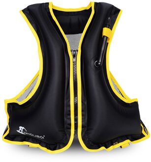 Volwassen Kinderen Opblaasbaar Reddingsvest Snorkelen Zwemmen Zwemvest Rafting Surfen Vissen Water Sport Reddingsvest zwart