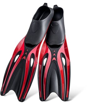 Volwassen Lange Snorkelen Vinnen Volledige Voet Pocket Flippers Licht Zwemmen Vinnen Comfortabele Duiken Flippers Snorkeluitrusting rood / S