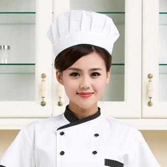 Volwassen Mannen Vrouwen Elastische Witte Chef Hat Baker BBQ Keuken Unisex Koken Hat Kostuum Cap # H913