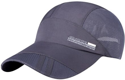 Volwassen Mesh Hoed Sneldrogende Inklapbare Zonnehoed Outdoor Zonnebrandcrème Baseball Cap Casual Wandelen Caps Ademend Mode grijs