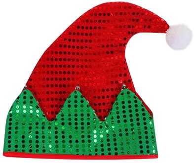 Volwassen Mode Groen Rood Kerst Hoed Santa Hoed B