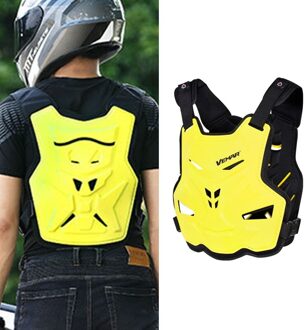 Volwassen Motorfiets Dirt Bike Body Armor Beschermende Gear Borst Terug Protector Bescherming Vest Voor Motocross Skiën Schaatsen geel