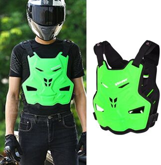 Volwassen Motorfiets Dirt Bike Body Armor Beschermende Gear Borst Terug Protector Bescherming Vest Voor Motocross Skiën Schaatsen groen