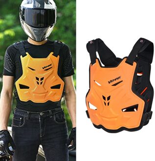 Volwassen Motorfiets Dirt Bike Body Armor Beschermende Gear Borst Terug Protector Bescherming Vest Voor Motocross Skiën Schaatsen Oranje