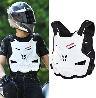 Volwassen Motorfiets Dirt Bike Body Armor Beschermende Gear Borst Terug Protector Bescherming Vest Voor Motocross Skiën Schaatsen wit