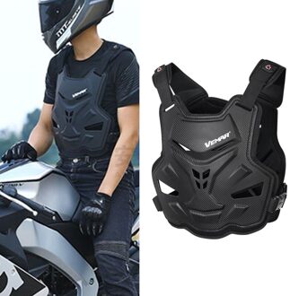 Volwassen Motorfiets Dirt Bike Body Armor Beschermende Gear Borst Terug Protector Bescherming Vest Voor Motocross Skiën Schaatsen zwart