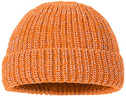 Volwassen Nacht Reflecterende Herfst Winter Beanie Hoed Mode Warme Gebreide Hoeden Шапка Женская oranje