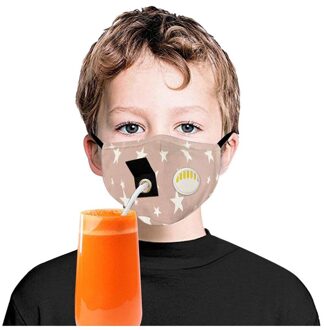 Volwassen Outdoor Kind Herbruikbare Beschermen Drink Face Bescherming Met Ontluchtingsventiel Gat Voor Stro Gat Ademend Gezicht Bescherming roze