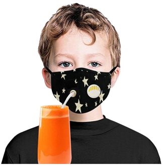Volwassen Outdoor Kind Herbruikbare Beschermen Drink Face Bescherming Met Ontluchtingsventiel Gat Voor Stro Gat Ademend Gezicht Bescherming zwart