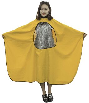 Volwassen Salon Hair Cut Kappers Kappers Hairstylist Cape Gown Waterdichte Kapper Cover Doek Transparante Covers SMR88 Geel