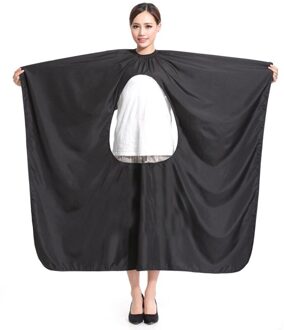 Volwassen Salon Hair Cut Kappers Kappers Hairstylist Cape Gown Waterdichte Kapper Cover Doek Transparante Covers SMR88 zwart