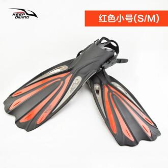 Volwassen Zwemmen Vinnen Lange Flippers Op Voor Water Sport Scuba Snorkelen Duiken Voet Vinnen Flippers Flexibele Anti-Slip Flippers rood S M