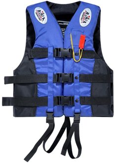 Volwassenen Reddingsvest Met Fluitje Zwemmen Varen Water Sport Boei Jassen Blauw / Xxl