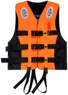 Volwassenen Reddingsvest Met Fluitje Zwemmen Varen Water Sport Boei Jassen Oranje / Xxl