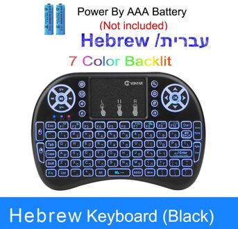 Vontar Israël Hebreeuws Engels Taal Mini Toetsenbord 2.4G I8 Wireless Mini Keyboard Touchpad Muis Combo Voor Tv Box Mini pc Ps3