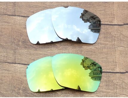 Vonxyz 2 Pairs Chrome Spiegel & 24 K Spiegel Polycarbonaat Vervanging Lenzen voor-Oakley Big Taco Frame