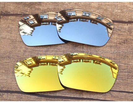 Vonxyz 2 Pairs Chrome Spiegel & 24 K Spiegel Polycarbonaat Vervanging Lenzen voor-Oakley Brandstofcel Frame