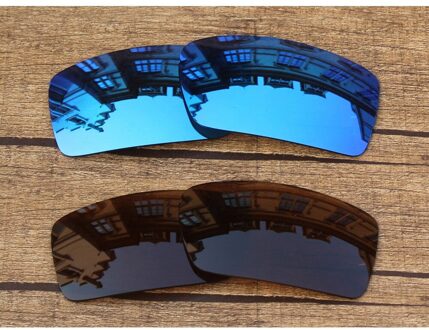 Vonxyz 2 Pairs Ijs Spiegel & Brons Bruin Polycarbonaat Vervanging Lenzen voor-Oakley Gascan Frame