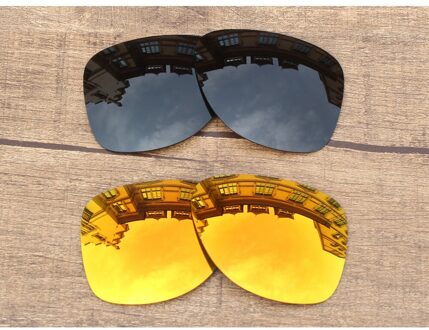 Vonxyz 2 Pairs Stealth Black & Robijn Spiegel Polycarbonaat Vervanging Lenzen voor-Oakley Dispatch 2 Frame