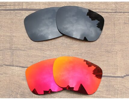 Vonxyz 2 Pairs Stealth Black & Robijn Spiegel Polycarbonaat Vervanging Lenzen voor-Oakley TwoFace Frame