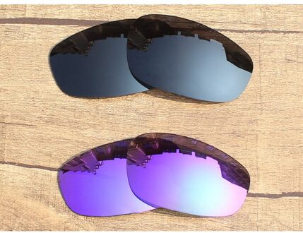 Vonxyz 2 Pairs Stealth Black & Violet Spiegel Gepolariseerde Vervanging Lenzen voor-Oakley Split Jacket Frame