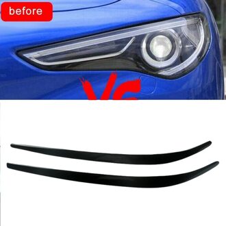 Voor Alfa Romeo Stelvio Glanzend Zwart Koplampen Wenkbrauw Lamp Ooglidcorrectie Cover Sticker Trim Inbouwen