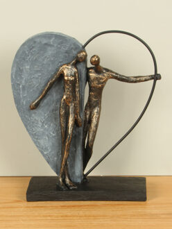 Voor altijd in je hart, brons look beeldje, 32 cm