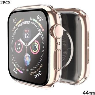 Voor Apple Horloge 1/2/3/4/5/6/Se 2 Stuks Hard Pc case 38/40/42/44Mm Met Gehard Glas Screen Protector-Een Integraal Beschermhoes