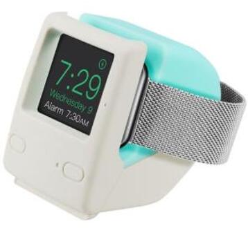 Voor Apple Horloge 2345 Generatie Siliconen Retro Opladen Stand Iwatch Smart Horloge S6 Universal Classic Computer Opladen Base munt groen