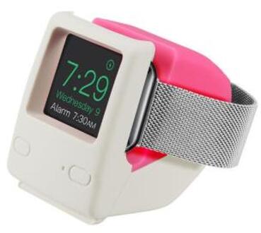 Voor Apple Horloge 2345 Generatie Siliconen Retro Opladen Stand Iwatch Smart Horloge S6 Universal Classic Computer Opladen Base roos rood