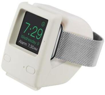 Voor Apple Horloge 2345 Generatie Siliconen Retro Opladen Stand Iwatch Smart Horloge S6 Universal Classic Computer Opladen Base uit-wit