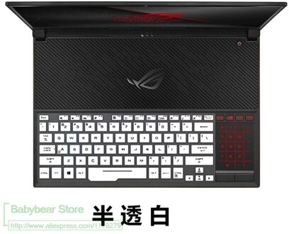 Voor ASUS ROG Zephyrus GX501GI GX501GI GX501 GX531GS GX531GM GX531G 15.6 inch Siliconen Toetsenbord Cover laptop Protector Skin wit