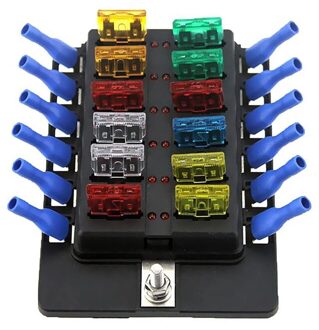 Voor Auto Boot Rv 32V 12 Way Blade Type Zekeringkast Plug Type Retainer Led Waarschuwingslampje Zekeringkast