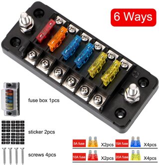 Voor Auto Marine Trike Met Dubbele Zekeringen Vlamvertragende 6 Manieren 12 Manieren Blade Zekering Blok 32V 75A zekeringkast Houder Donkergrijs