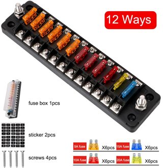 Voor Auto Marine Trike Met Dubbele Zekeringen Vlamvertragende 6 Manieren 12 Manieren Blade Zekering Blok 32V 75A zekeringkast Houder leger groen