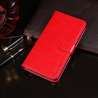 Voor Bq Mobiele BQ-5518G Jeans Boek Wallet Leather Case Schokbestendig Magnetische Flip Cover Op BQ-5518G Jeans 360 Behuizing rood