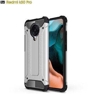 Voor Coque Xiaomi Poco F2 Pro Case Little F2 Pro Heavy Armor Slim Hard Rubber Cover Silicone Telefoon Gevallen Voor xiaomi Poco F2 Pro zilver