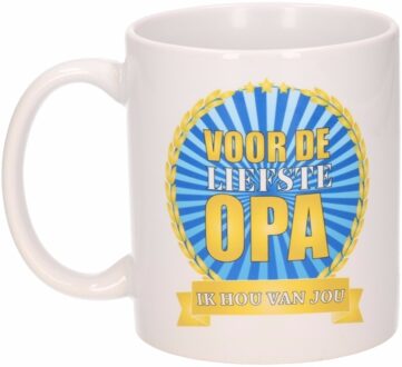 Voor de liefste opa mok / beker 300 ml Multikleur