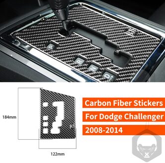 Voor Dodge Challenger Carbon Fiber Gear Shift Cover Trim Sticker Auto Styling Interieur Gemodificeerde Accessoires Hellcats