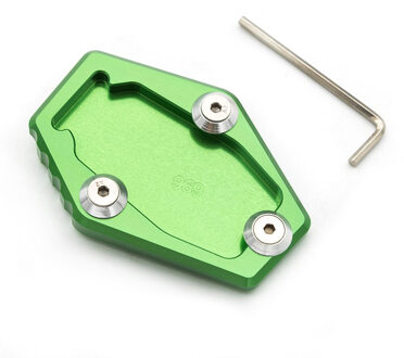Voor Ducati Moneter 696 Motor CNC Aluminium Kickstand Plaat Zijstandaard Voet Enlarger Extension Pad Cover groen
