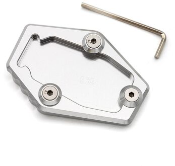 Voor Ducati Moneter 696 Motor CNC Aluminium Kickstand Plaat Zijstandaard Voet Enlarger Extension Pad Cover zilver