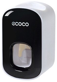 Voor Ecoco Wall Mount Automatische Tandpasta Dispenser Tandenborstelhouder Badkamer Opslag Tandpasta Knijper Badkamer Accessoires 01 zwart