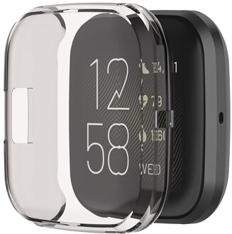 Voor Fitbit Versa 2 Ultra-Dunne Zachte Volledige Dekking Tpu Protector Case Cover Voor Fitbit Versa 2 Band Smart horloge Beschermende Shell grijs