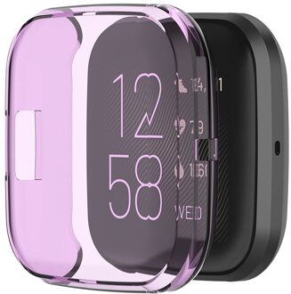 Voor Fitbit Versa 2 Ultra-Dunne Zachte Volledige Dekking Tpu Protector Case Cover Voor Fitbit Versa 2 Band Smart horloge Beschermende Shell paars