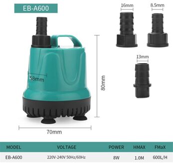 Voor Fonteinen Hydrocultuur Systemen 1Pc Mini Micro Dompelpomp 220V 300/600/800/1000L/H Laag Geluidsniveau Motor Pompen A600 8W